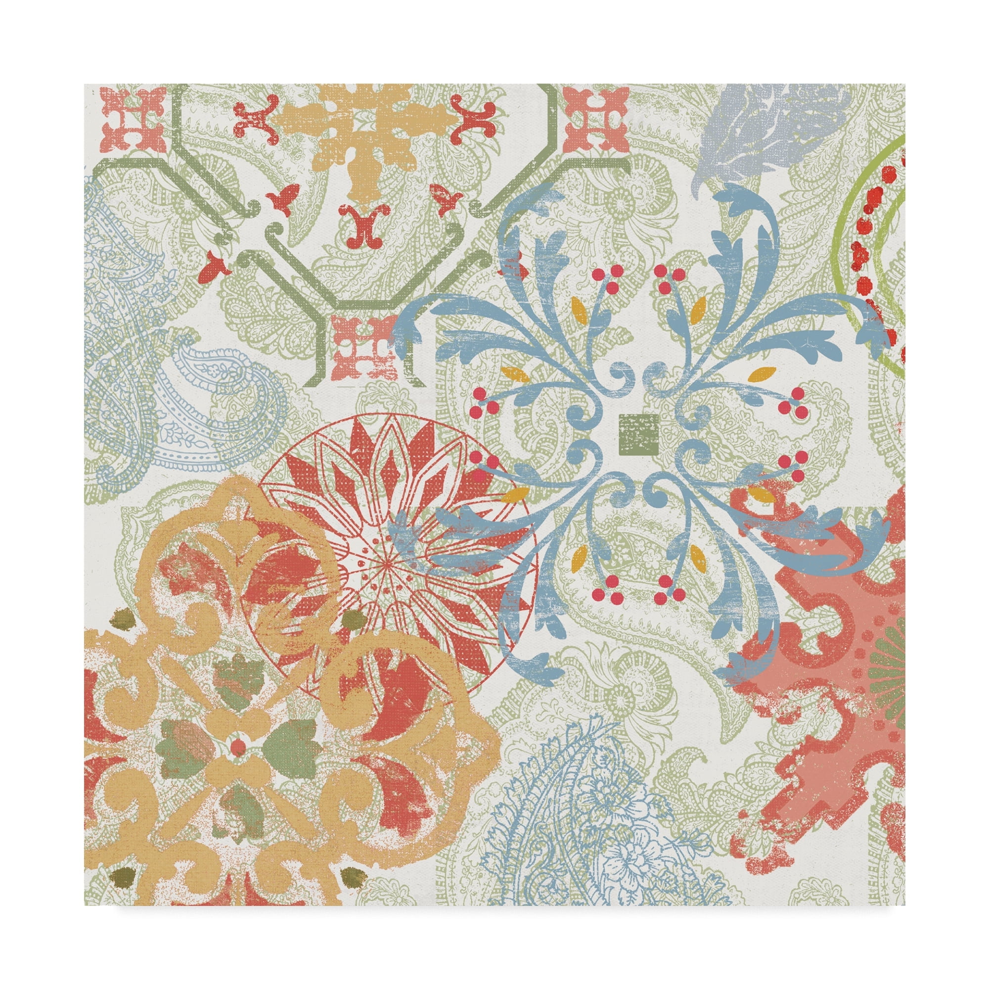 Trademark Fine Art 'Crimson Stamps II Spring' Canvas Art by Pela Studio
