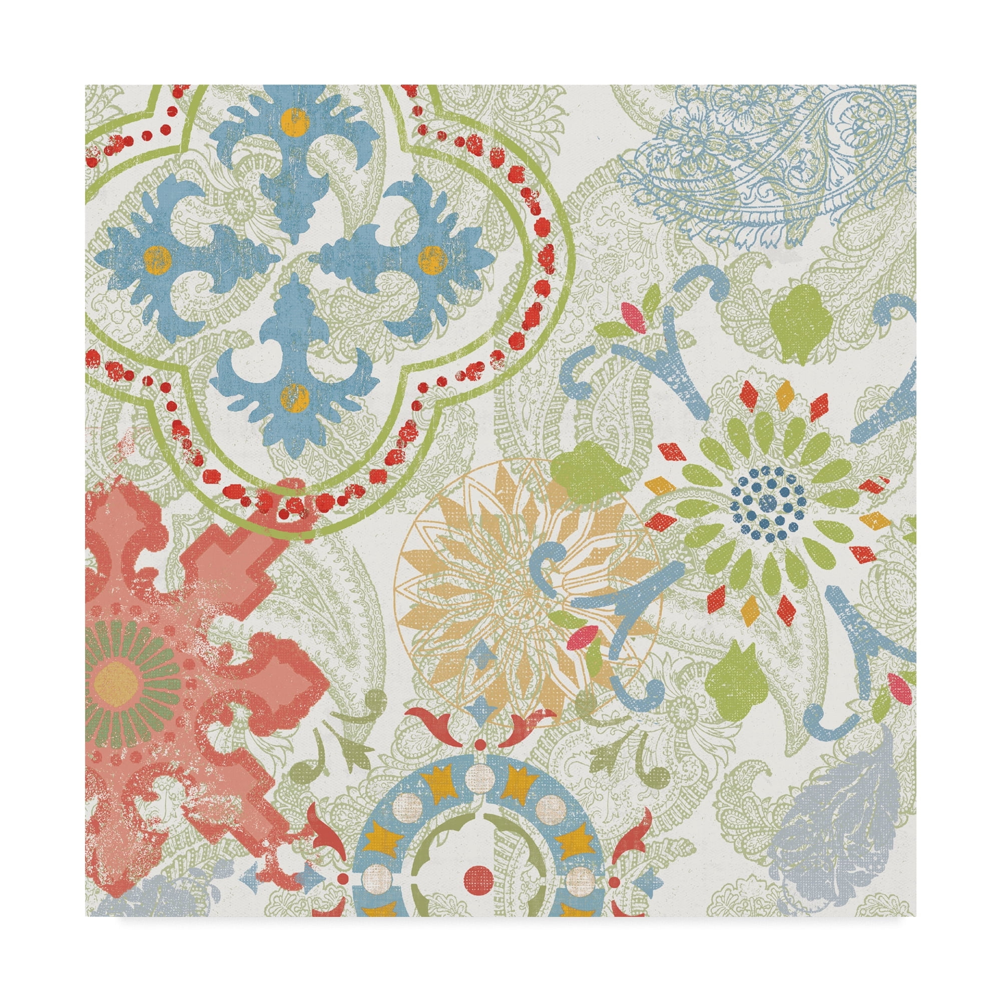 Trademark Fine Art 'Crimson Stamps III Spring' Canvas Art by Pela Studio