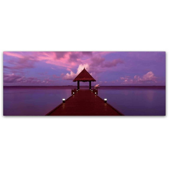 Trademark Fine Art "Crimson Twilight Maldives" Canvas Art by David Evans