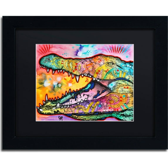 Trademark Fine Art "Croc" Canvas Art by Dean Russo, Black Matte, Black Frame