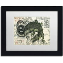 Trademark Fine Art 'Croc Map' Canvas Art by Nick Bantock, White Matte, Black Frame
