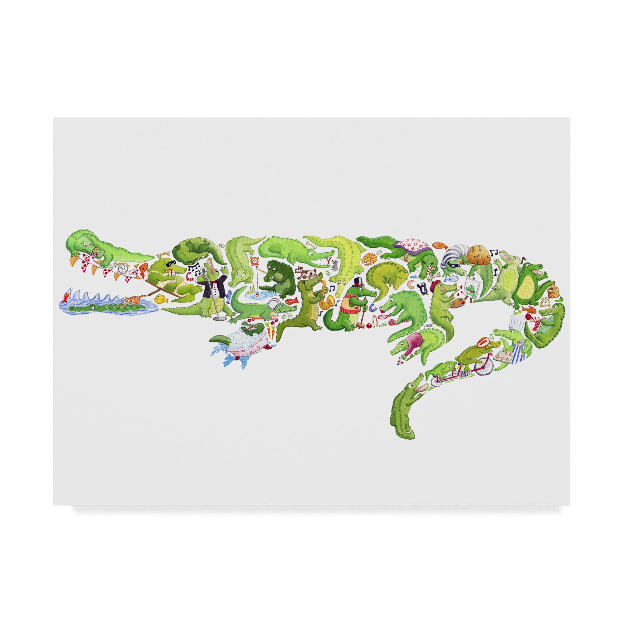 Trademark Fine Art 'Crocodile Collage' Canvas Art by Louise Tate