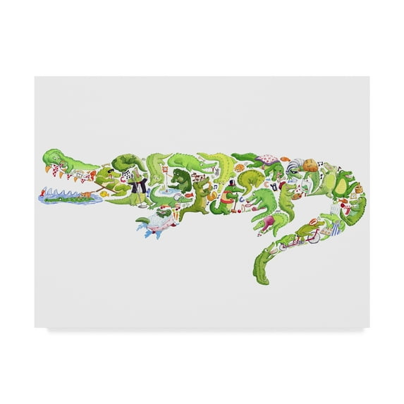 Trademark Fine Art 'Crocodile Collage' Canvas Art by Louise Tate