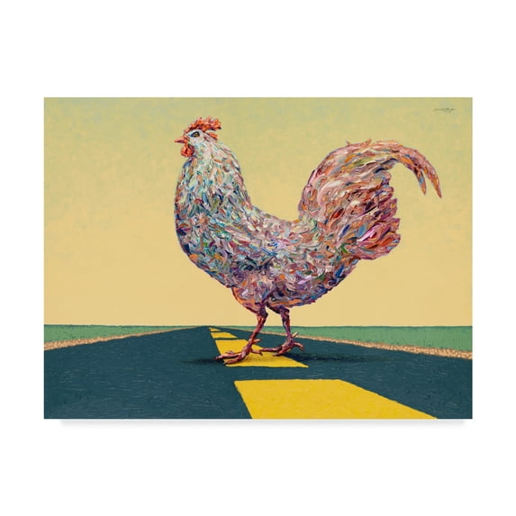Trademark Fine Art 'Crossing Chicken' Canvas Art by James W. Johnson