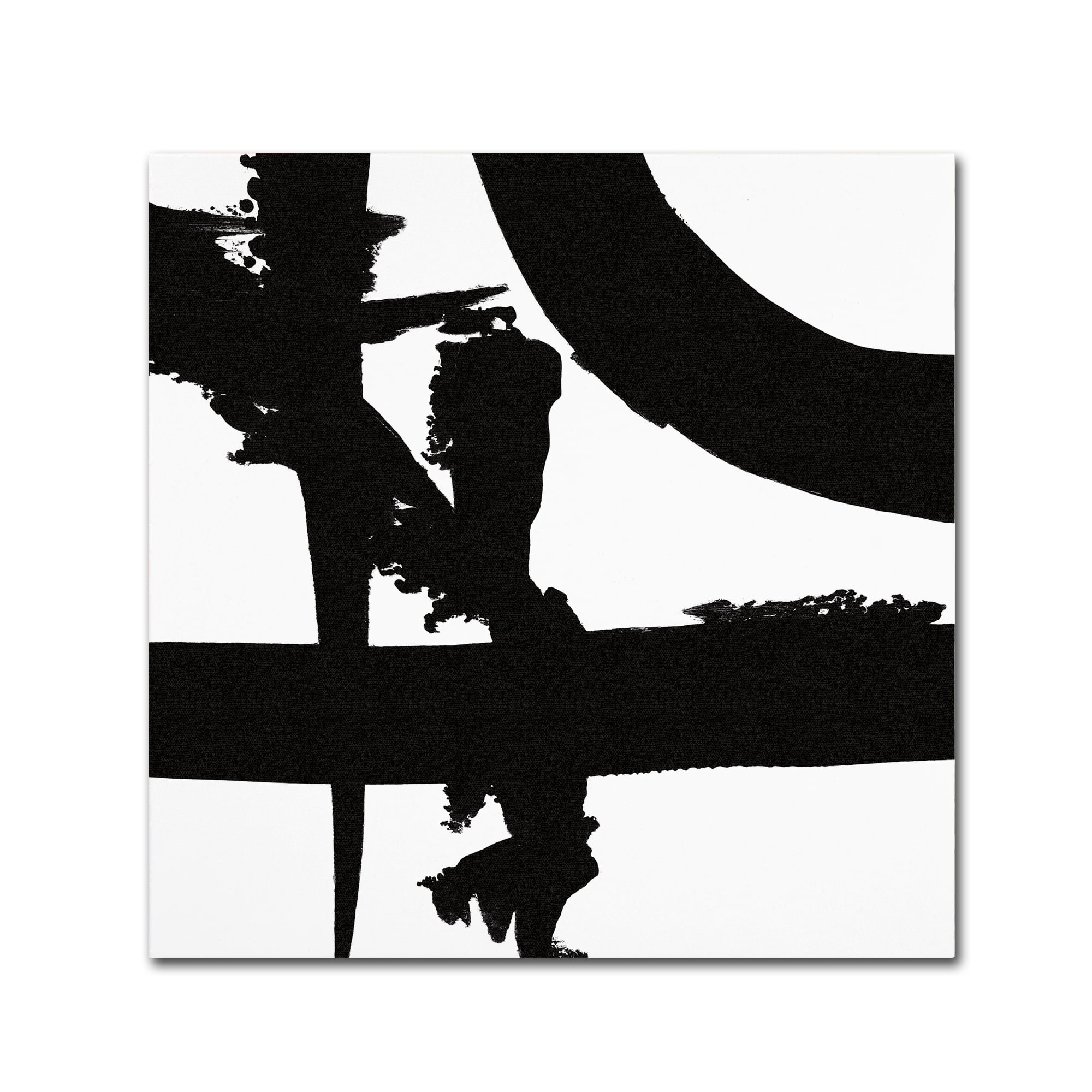 14 x 14 Black and White Abstract Canvas Art
