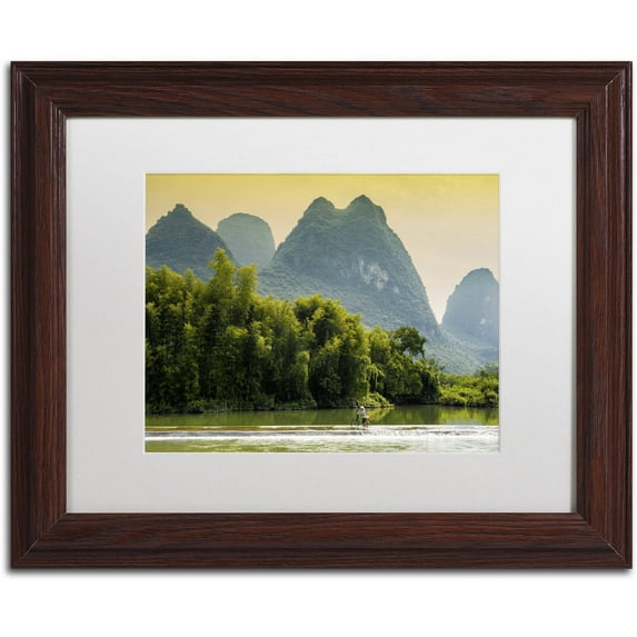 Trademark Fine Art "Crossing Water" Canvas Art by Philippe Hugonnard, White Matte, Wood Frame