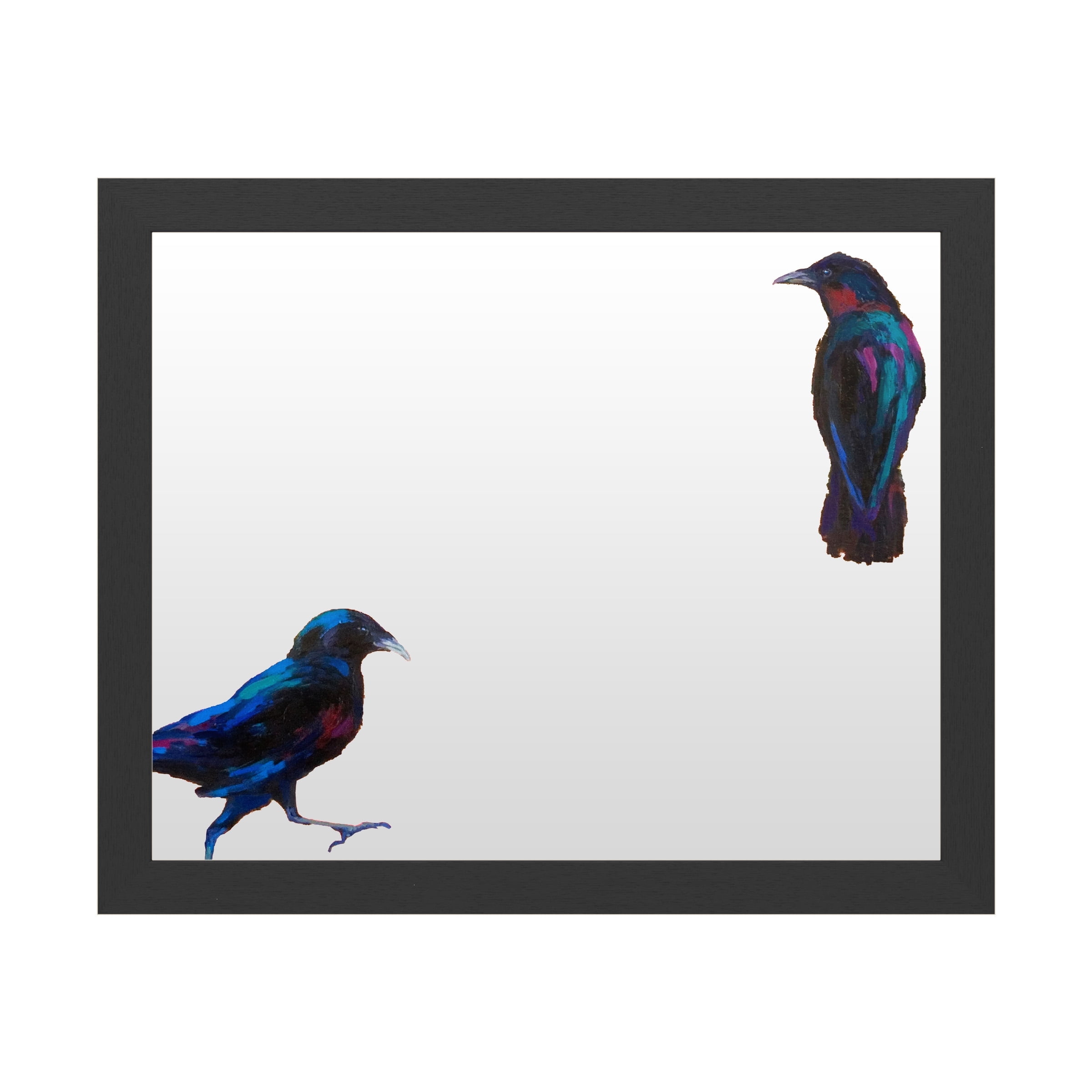 Dry Erase Marker Board with Printed Artwork - Marion Rose 'Crows 9' White Board - Ready to