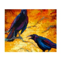 Marion Rose 'Crows 9' Wood Slat Art