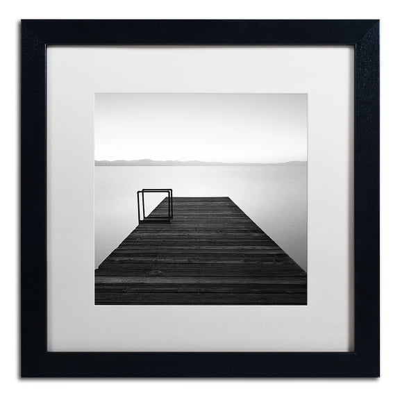 Trademark Fine Art "Cube" Canvas Art by Moises Levy White Matte, Black Frame