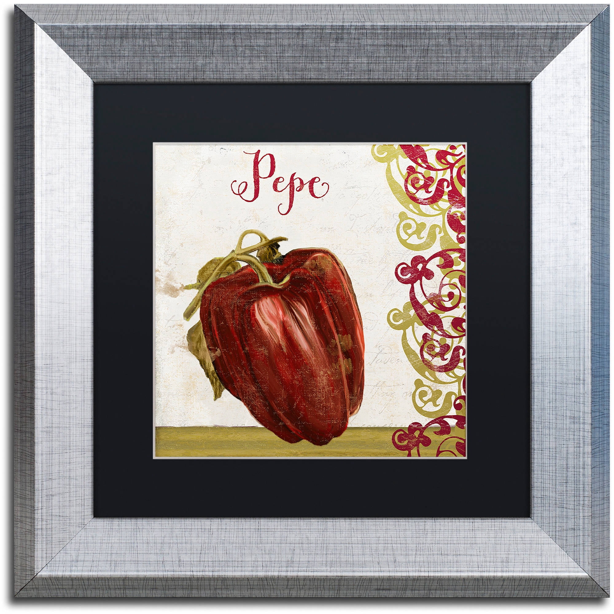 Trademark Fine Art "Cucina Italiana Vii" Canvas Art by Color Bakery Black Matte, Silver Frame