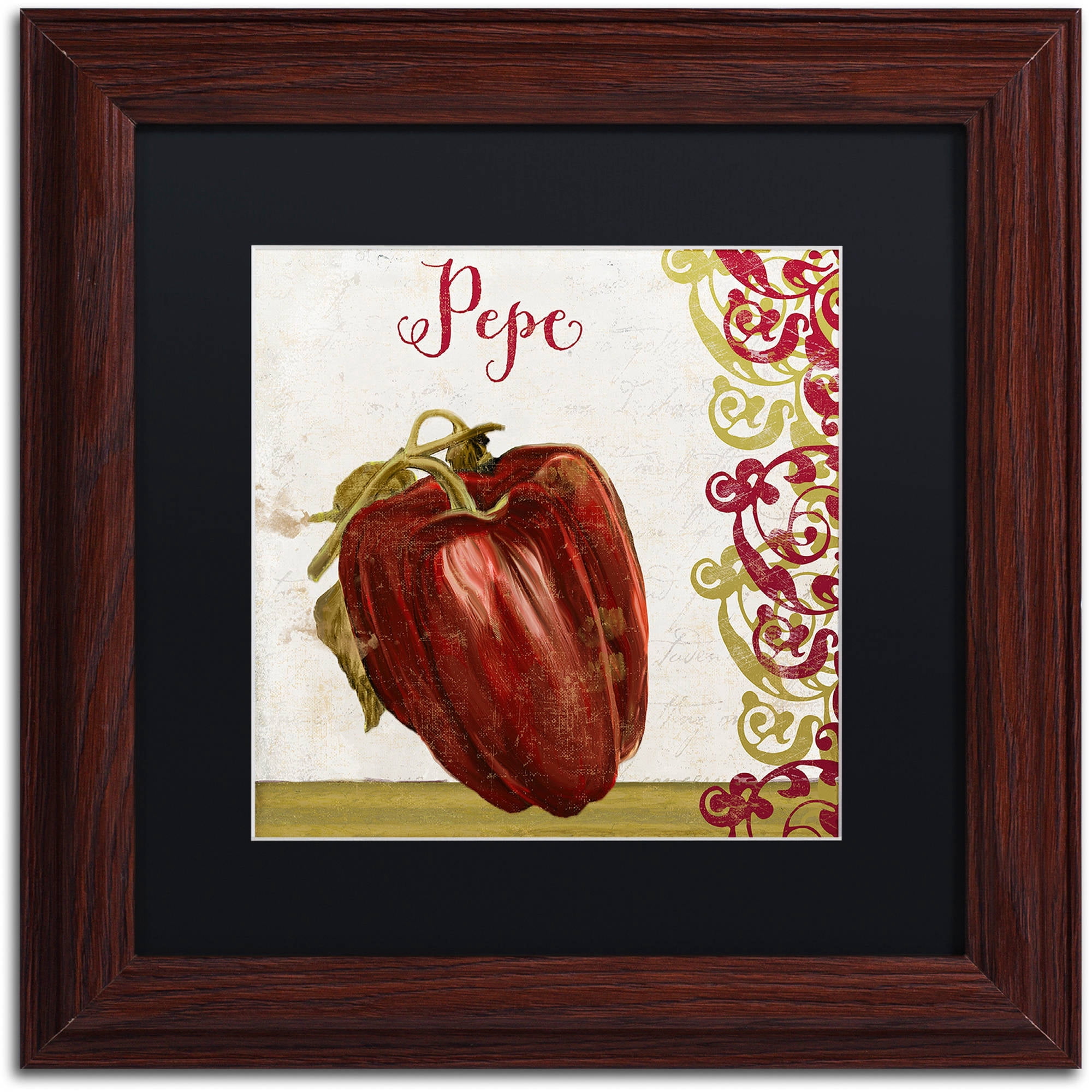 Trademark Fine Art "Cucina Italiana Vii" Canvas Art by Color Bakery Black Matte, Wood Frame