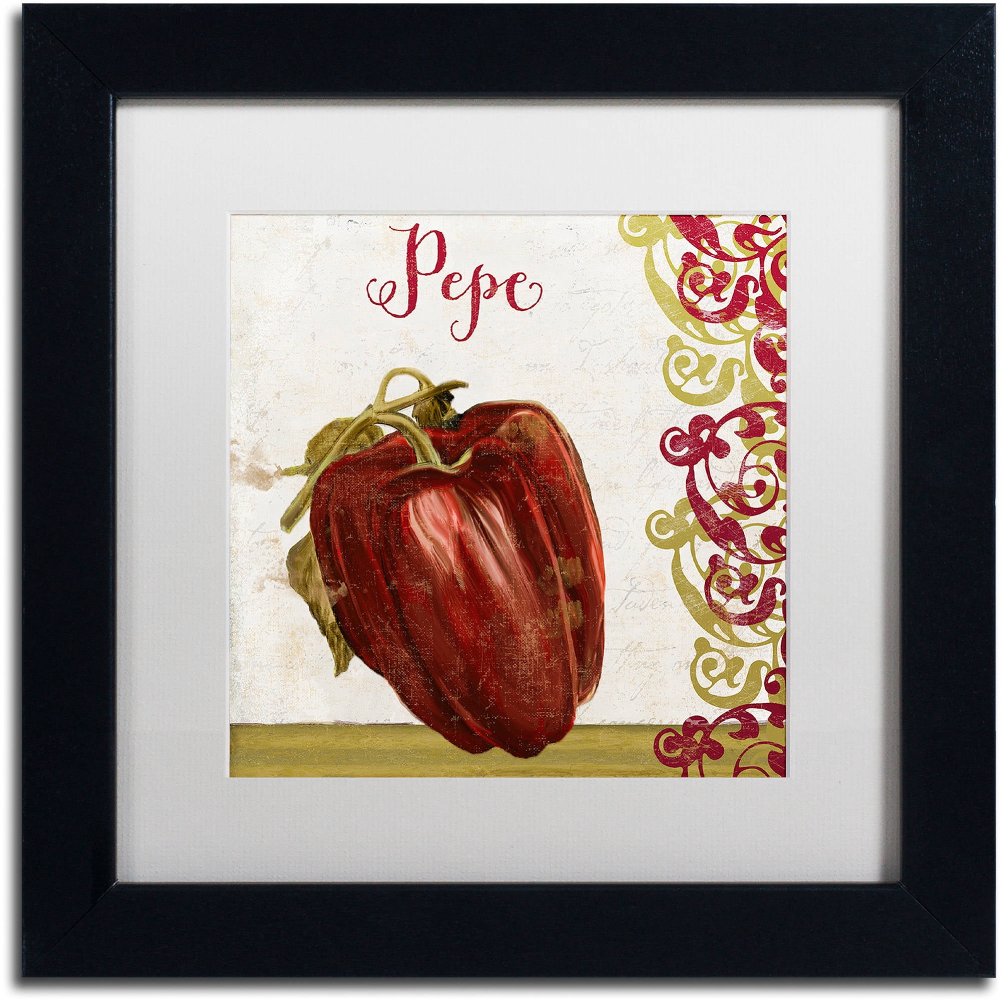 Trademark Fine Art "Cucina Italiana Vii" Canvas Art by Color Bakery White Matte, Black Frame