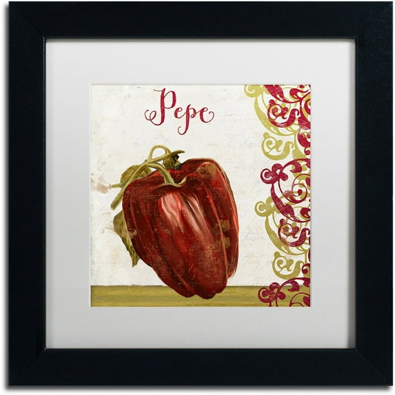 Trademark Fine Art "Cucina Italiana Vii" Canvas Art by Color Bakery White Matte, Black Frame