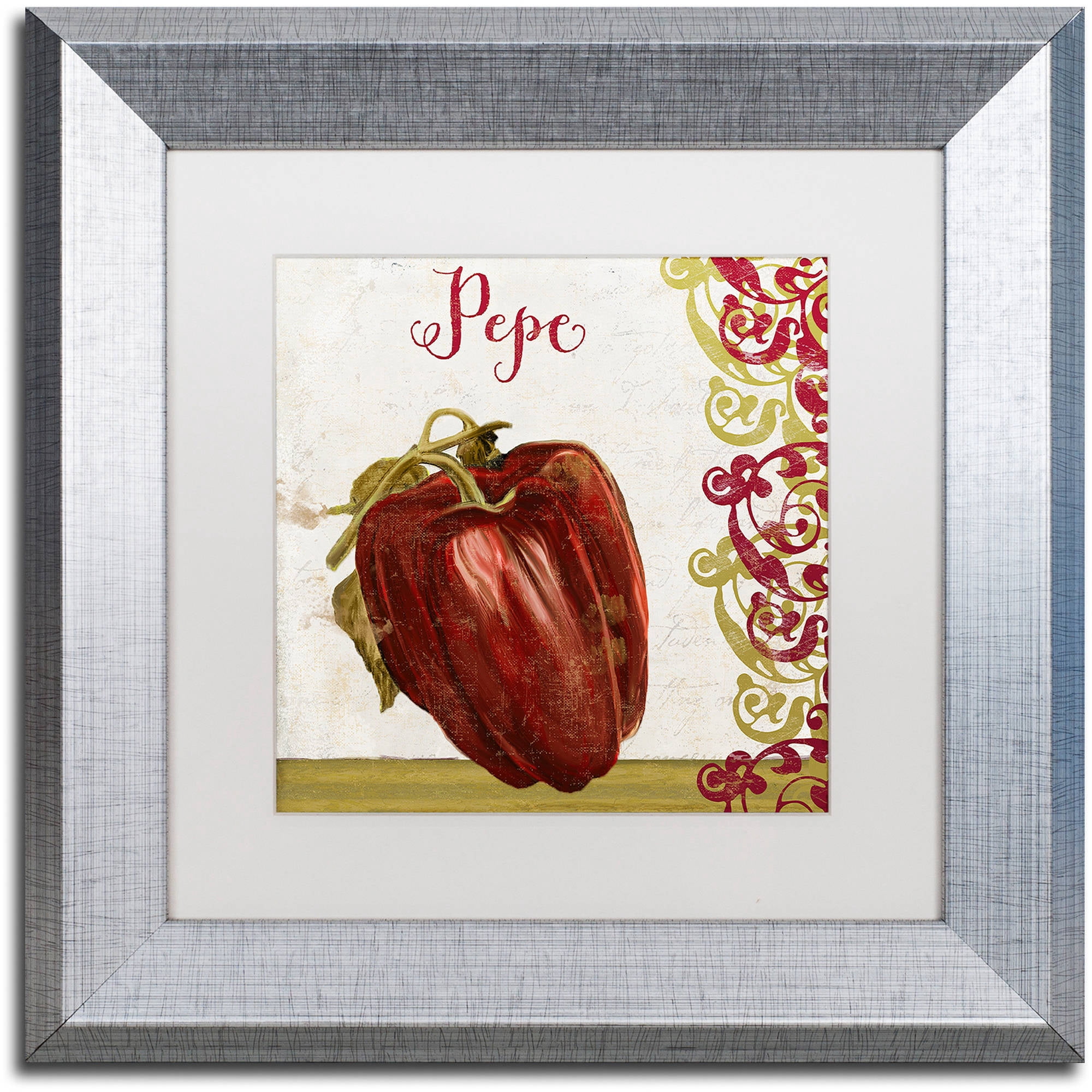 Trademark Fine Art "Cucina Italiana Vii" Canvas Art by Color Bakery White Matte, Silver Frame