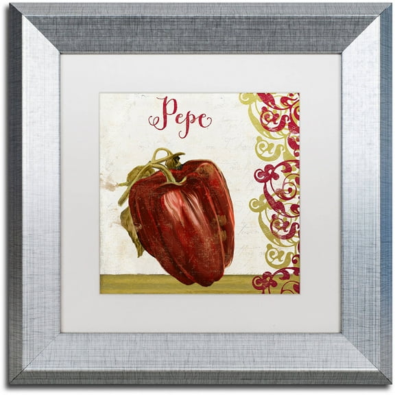 Trademark Fine Art "Cucina Italiana Vii" Canvas Art by Color Bakery White Matte, Silver Frame