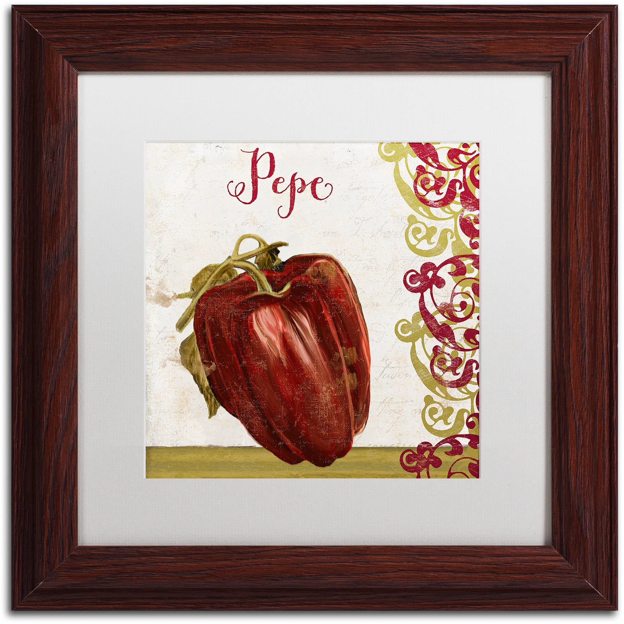 Trademark Fine Art "Cucina Italiana Vii" Canvas Art by Color Bakery White Matte, Wood Frame