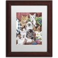 thumbnail image 1 of Trademark Fine Art 'Cuddly Kittens' Canvas Art by Jenny Newland, White Matte, Wood Frame, 1 of 4
