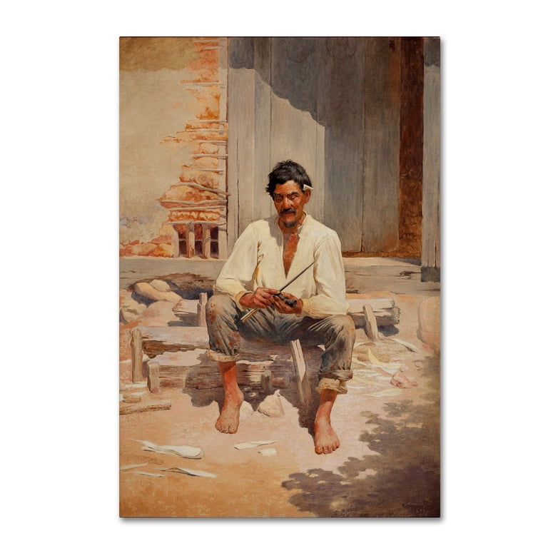 Trademark Fine Art 'Cutting Tobacco' Canvas Art by Almeida Junior