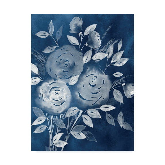 Trademark Fine Art 'Cyanotype Roses I' Canvas Art by Grace Popp