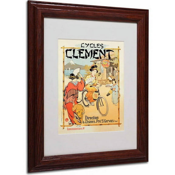 Trademark Fine Art "Cycles Clement" Canvas Art, Wood Frame