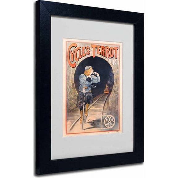 Trademark Fine Art "Cycles Terrot 1900" Canvas Art, Black Frame