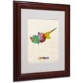 thumbnail image 1 of Trademark Fine Art "Cyprus Watercolor Map" by Michael Tompsett, Wood Frame, 1 of 5