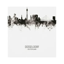 Trademark Fine Art 'D?sseldorf Germany Skyline Portrait II' Canvas Art by Michael Tompsett