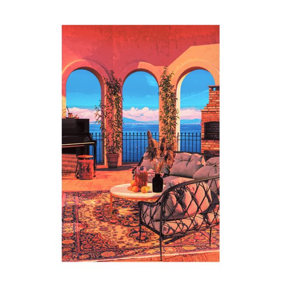 Trademark Fine Art DEKIMBE MURRAY  Piano Terrace Canvas Wall Art