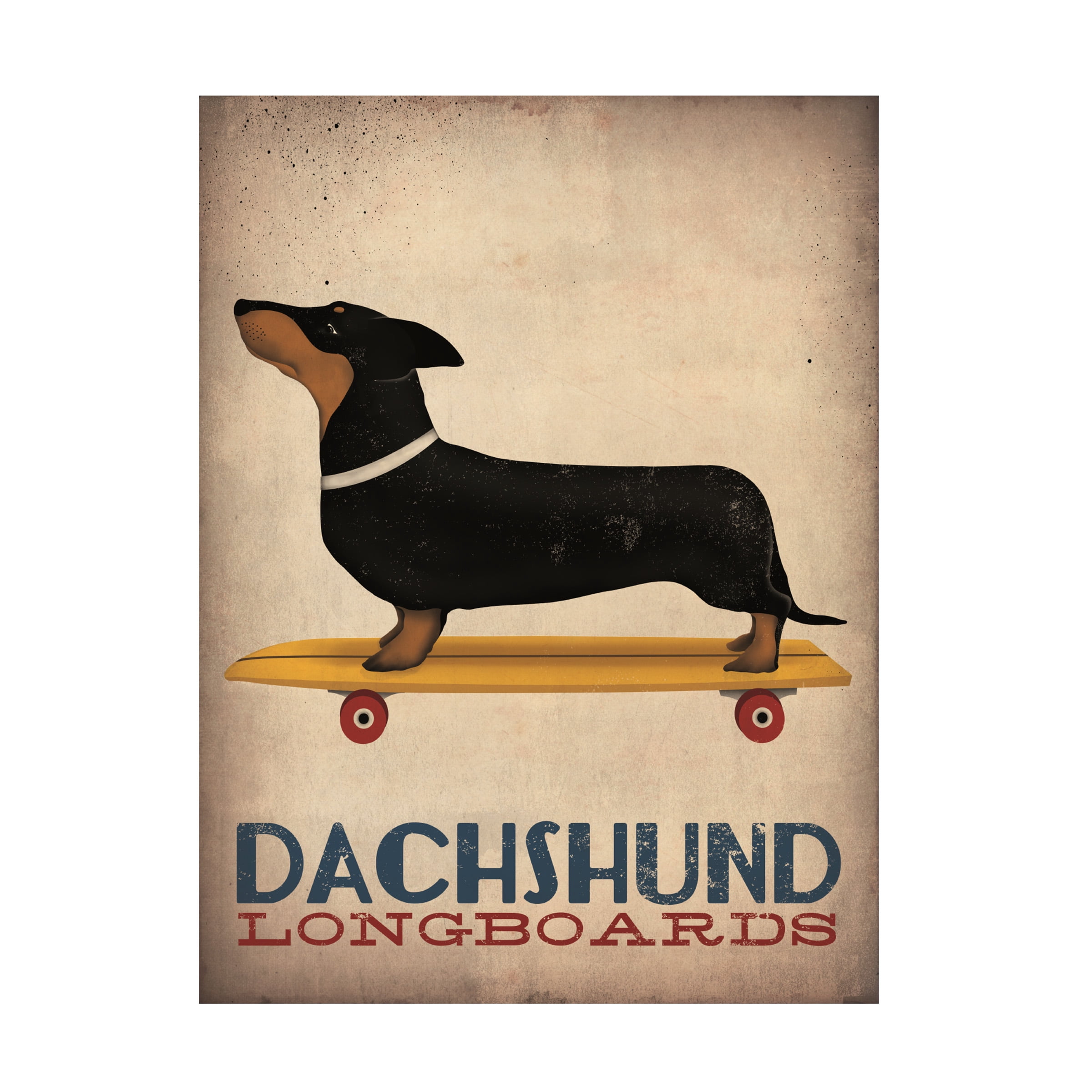 Trademark Fine Art 'Dachshund Longboards' Canvas Art by Ryan Fowler