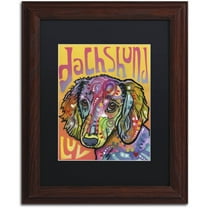 Trademark Fine Art 'Dachshund Love' Canvas Art by Dean Russo, Black Matte, Wood Frame