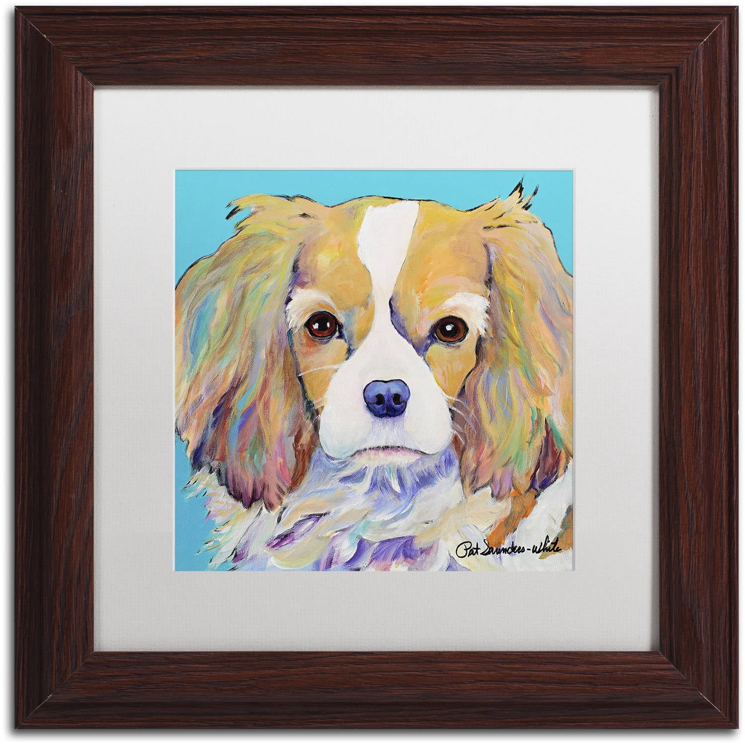 Trademark Fine Art "Dagney" Canvas Art by Pat Saunders-White, White Matte, Wood Frame