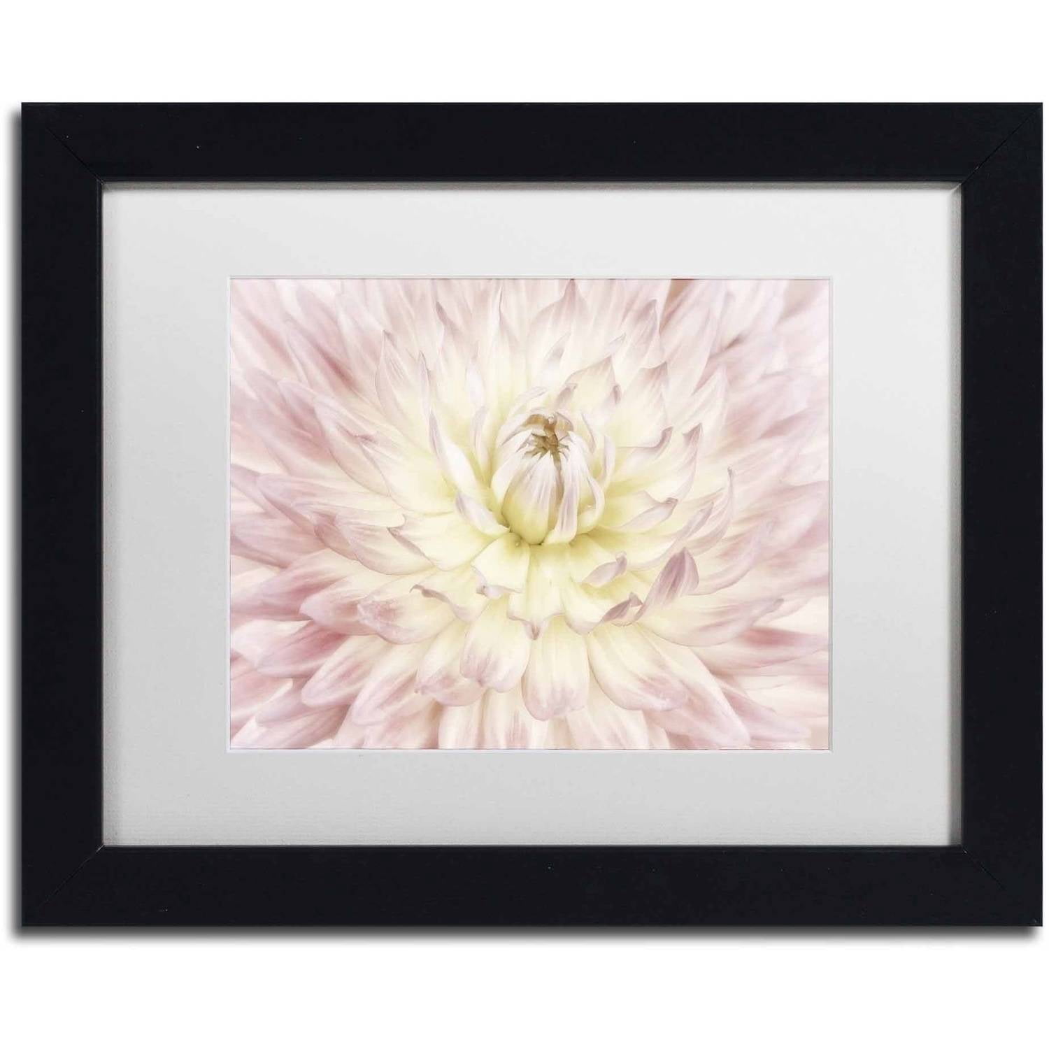 Trademark Fine Art 'Dahlia Flower' Canvas Art by Cora Niele, White Matte, Black Frame