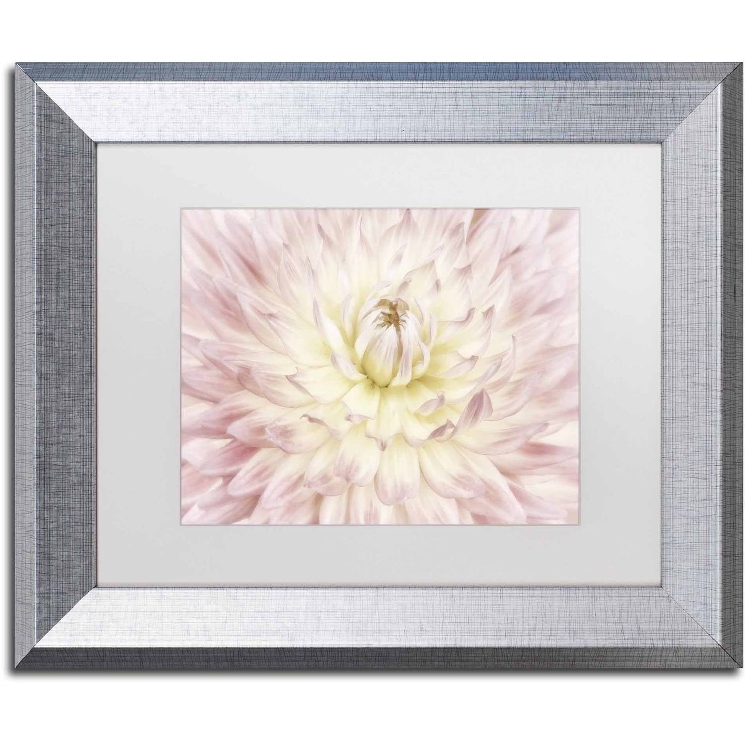 Trademark Fine Art 'Dahlia Flower' Canvas Art by Cora Niele, White Matte, Silver Frame