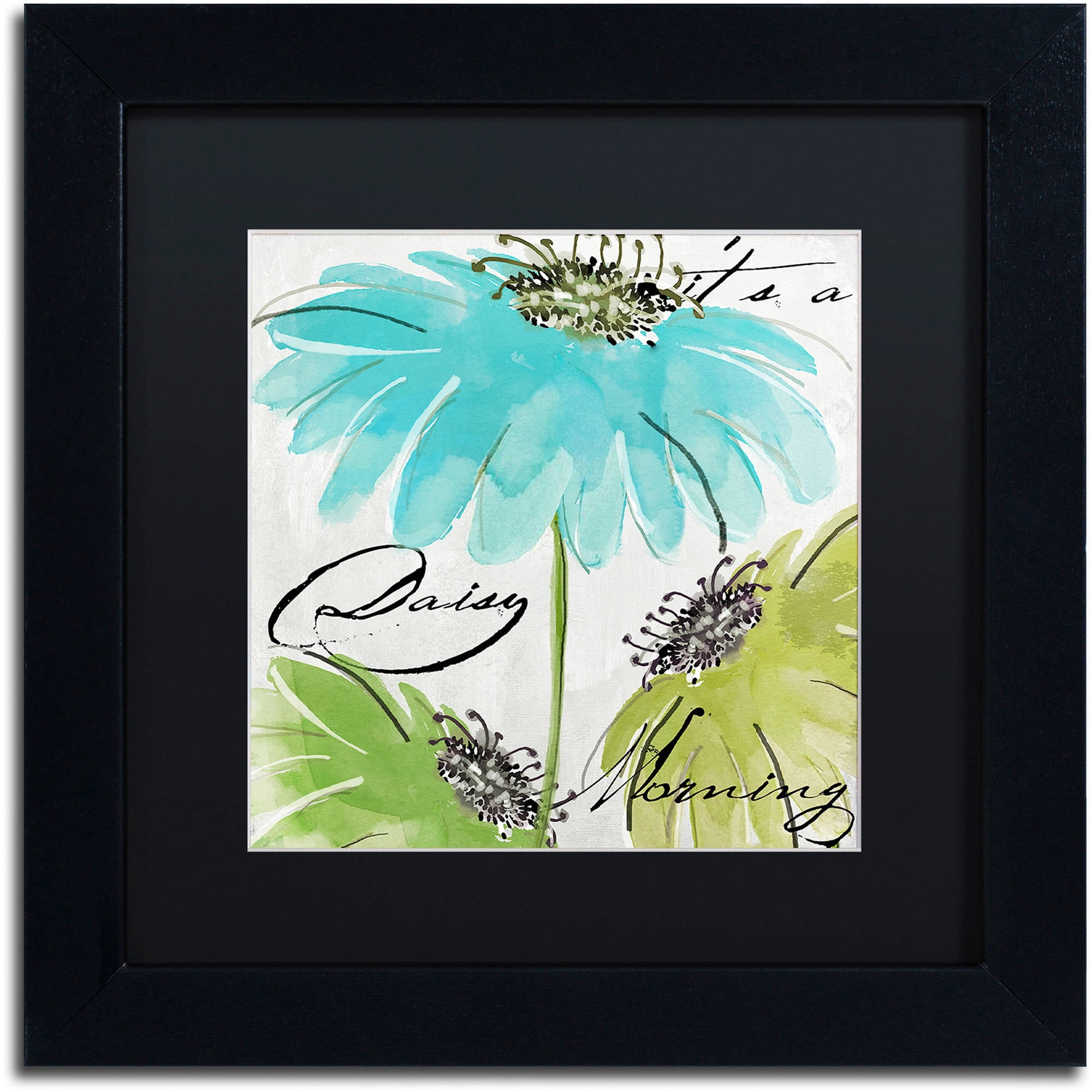 Trademark Fine Art "Daisy Morning II" Canvas Art by Color Bakery Black Matte, Black Frame
