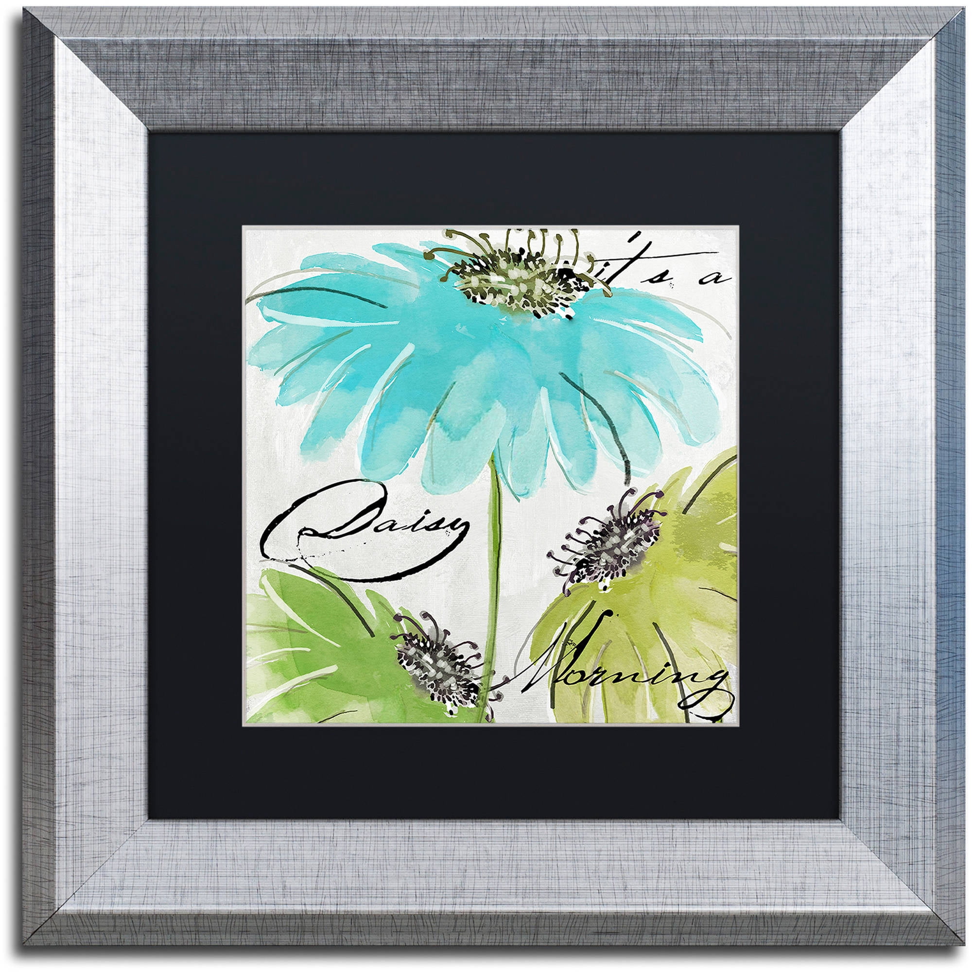 Trademark Fine Art "Daisy Morning II" Canvas Art by Color Bakery Black Matte, Silver Frame