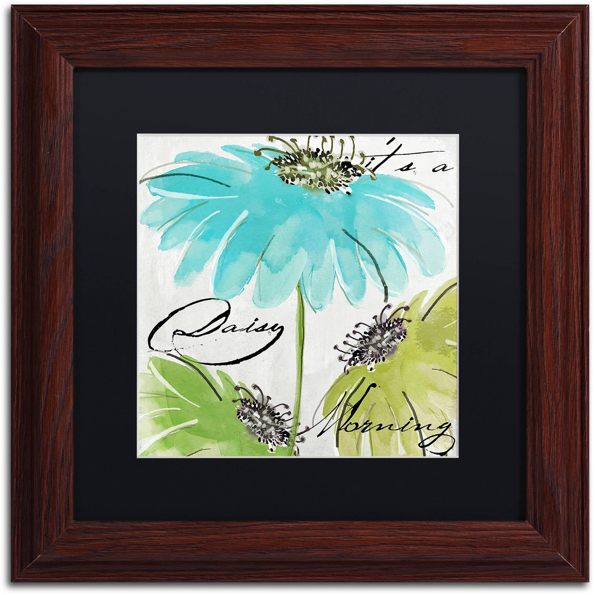 Trademark Fine Art "Daisy Morning II" Canvas Art by Color Bakery Black Matte, Wood Frame
