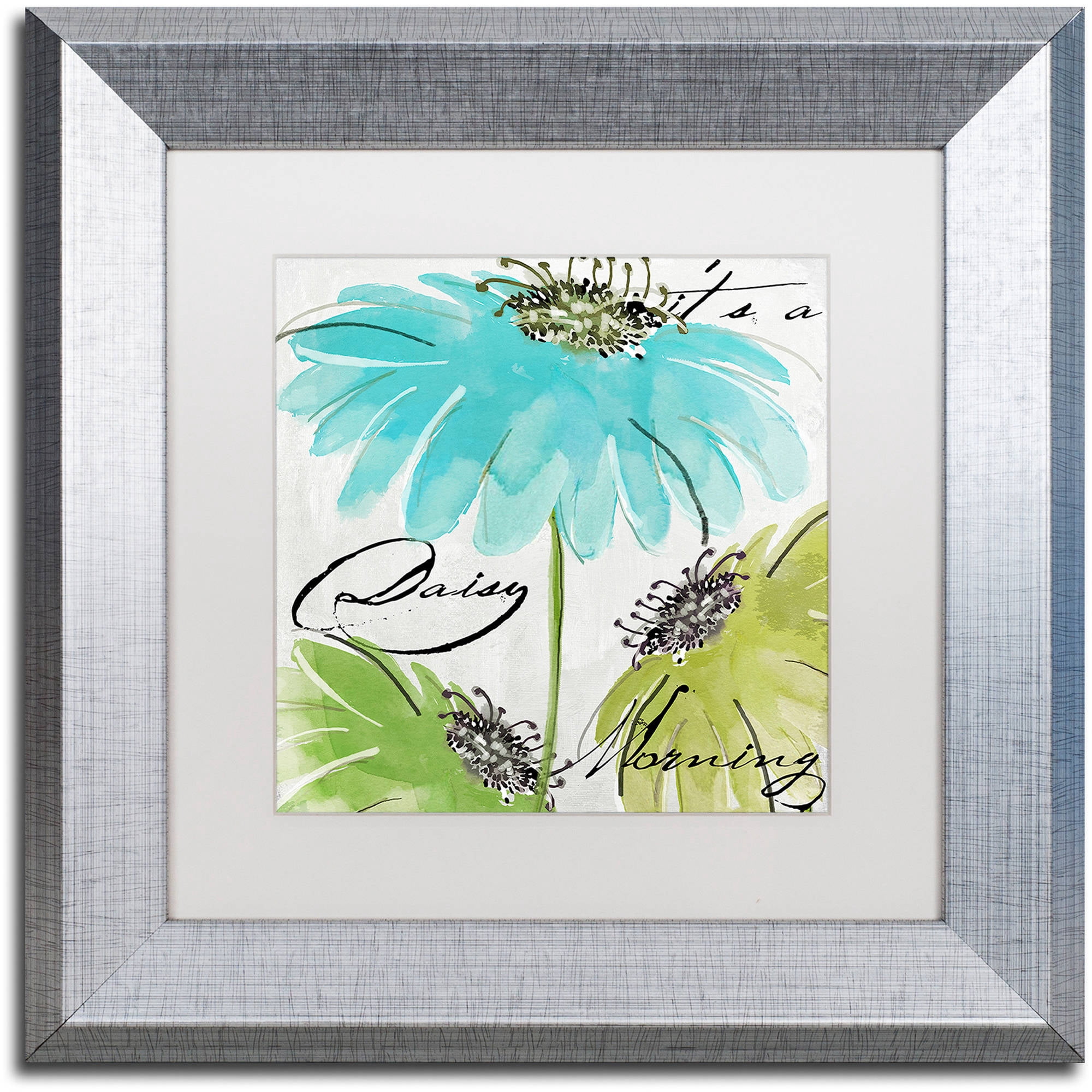 Trademark Fine Art "Daisy Morning II" Canvas Art by Color Bakery White Matte, Silver Frame