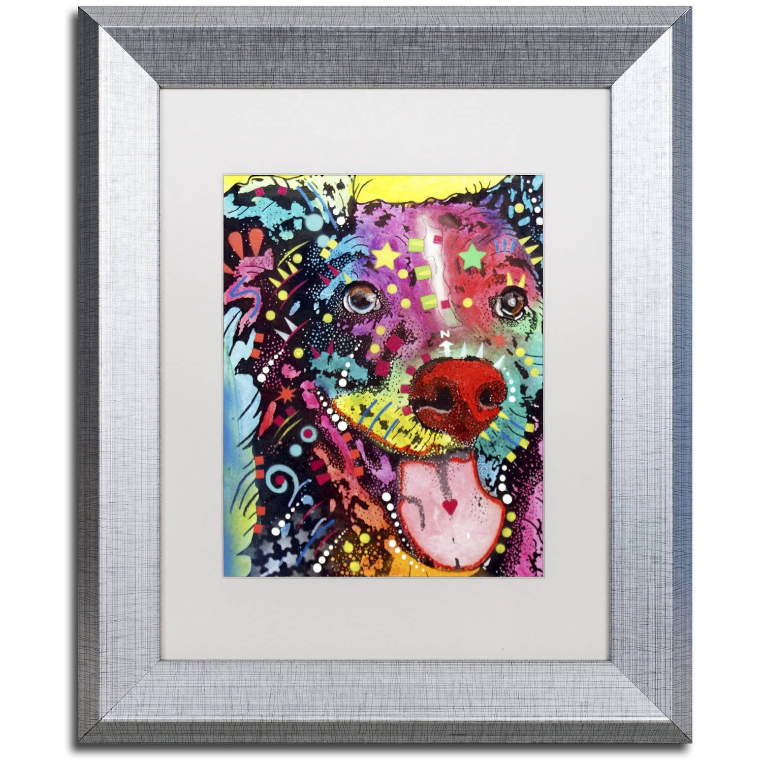 Trademark Fine Art "Dak 1" Canvas Art by Dean Russo, White Matte, Silver Frame