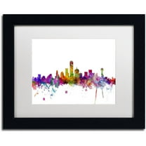 Trademark Fine Art 'Dallas Texas Skyline' Canvas Art by Michael Tompsett, White Matte, Black Frame