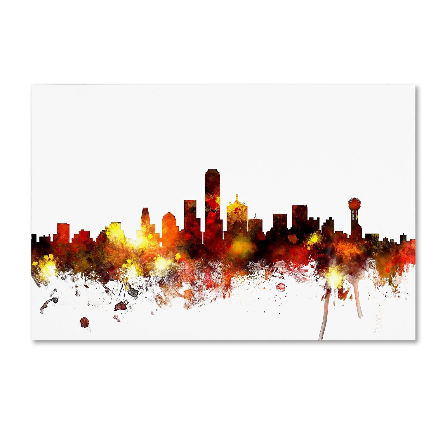 Trademark Fine Art "Dallas Texas Skyline II" Canvas Art by Michael Tompsett