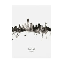 Trademark Fine Art 'Dallas Texas Skyline Portrait II' Canvas Art by Michael Tompsett