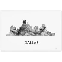 Trademark Fine Art 'Dallas Texas Skyline WB-BW' Canvas Art by Marlene Watson