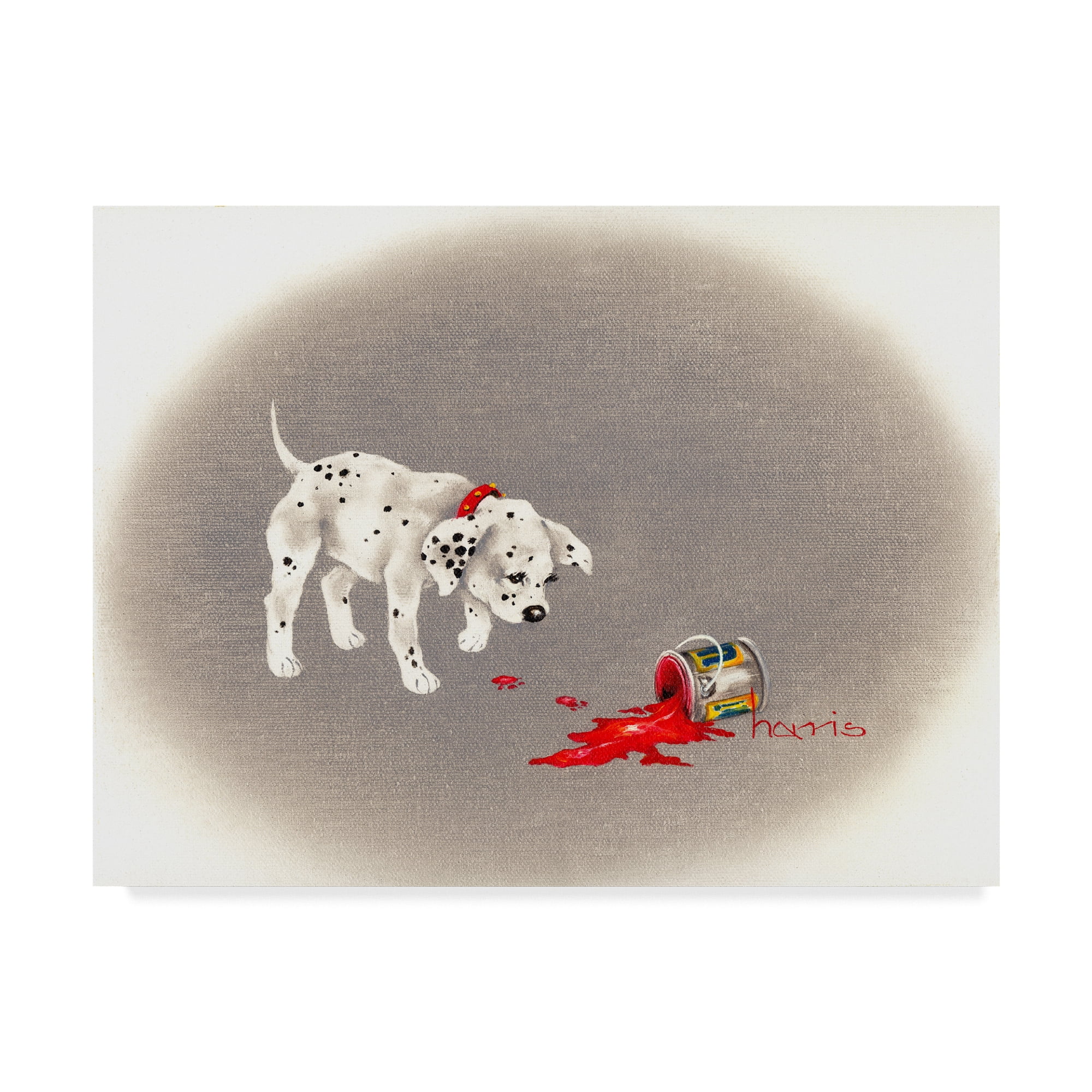 Trademark Fine Art 'Dalmatian Caught Red Pawed' Canvas Art by Peggy Harris