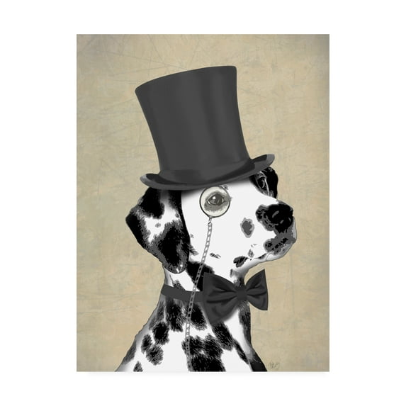 Trademark Fine Art 'Dalmatian, Formal Hound And Hat' Canvas Art by Fab Funky