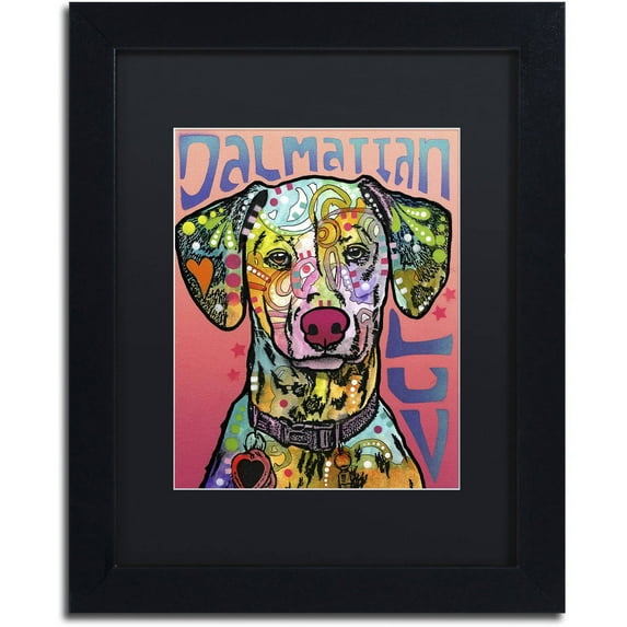 Trademark Fine Art 'Dalmatian Luv' Canvas Art by Dean Russo, Black Matte, Black Frame