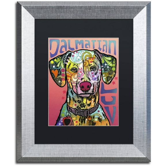 Trademark Fine Art 'Dalmatian Luv' Canvas Art by Dean Russo, Black Matte, Silver Frame