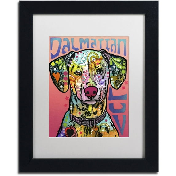 Trademark Fine Art 'Dalmatian Luv' Canvas Art by Dean Russo, White Matte, Black Frame