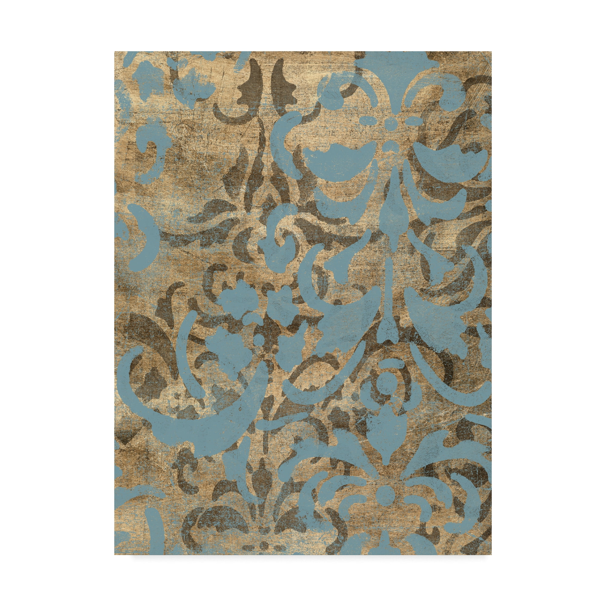 Trademark Fine Art 'Damask Over Gold I' Canvas Art by Jennifer Goldberger