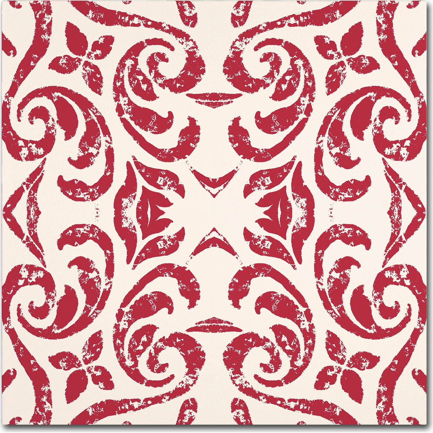 Trademark Fine Art "Damask Red" Canvas Art by Color Bakery