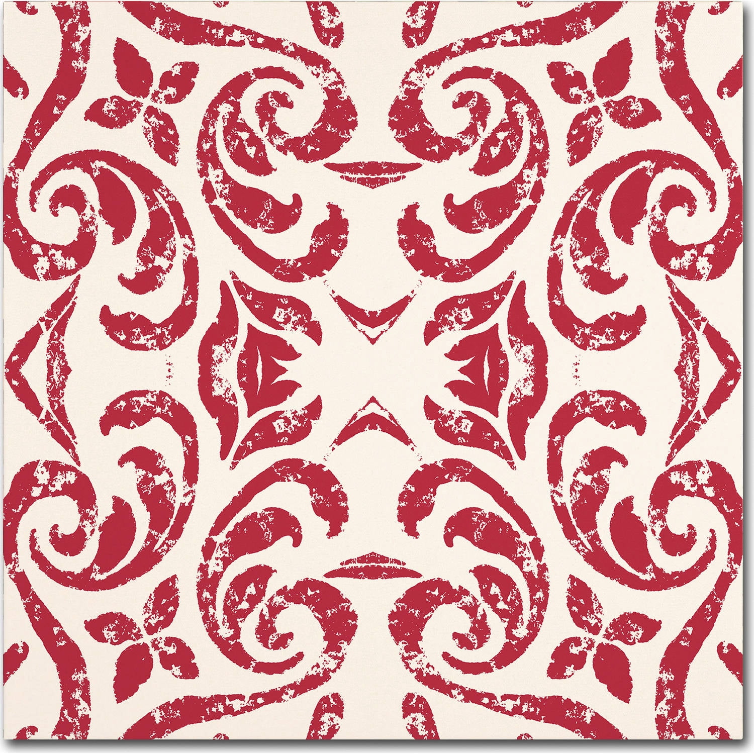 Trademark Fine Art "Damask Red" Canvas Art by Color Bakery